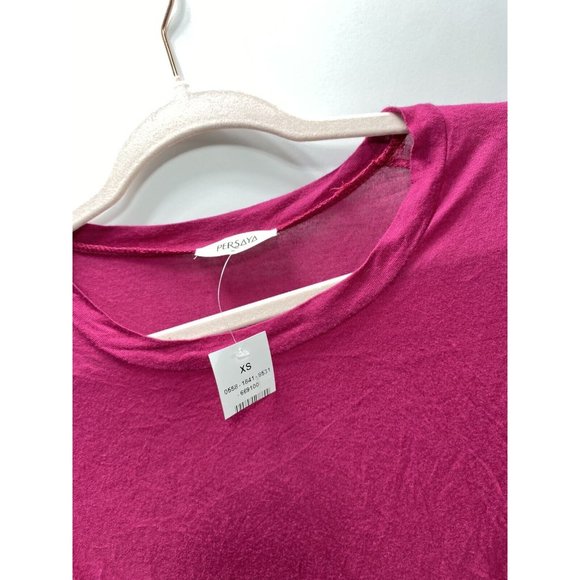 BRAND NEW Women's Pink T-Shirt Long Back Casual Tee Dark Pink - Size XS - Picture 4 of 7